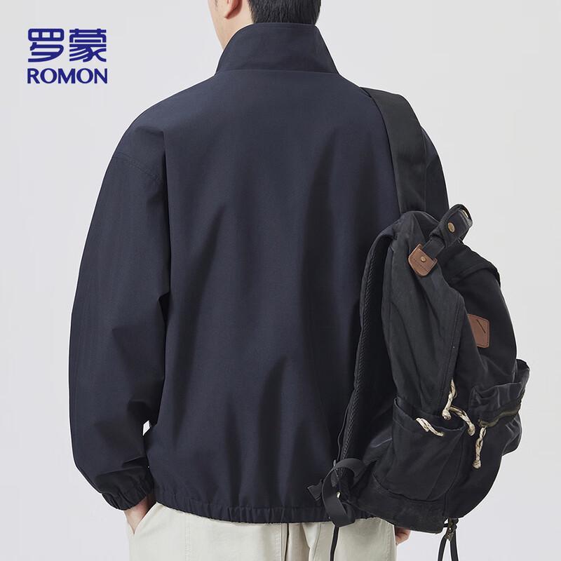 ROMON Men's Casual Windproof Stand-Collar Jacket