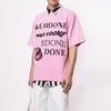 WE11DONE Washed Logo Print Short Sleeve T-Shirt Unisex Tops Pink WD-TT8-20-107-U-PK