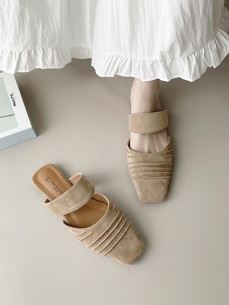 Fashion Fashion Sandals New Outdoor Beach Dress Slides Flats Mules Shoes Women Suede Slingback Slippers Casual Cozy Female Zapatillas