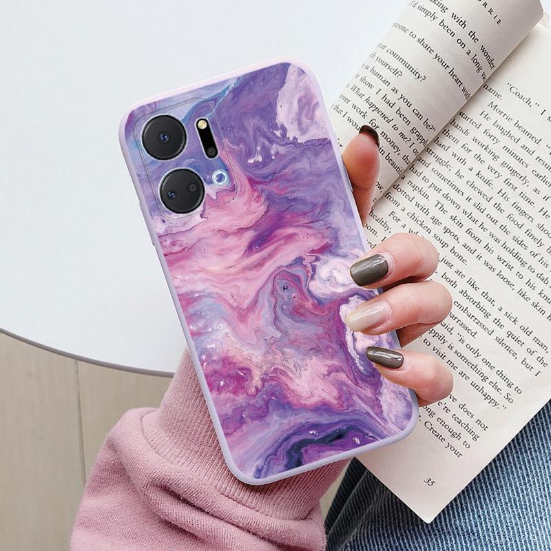 Case For Honor X7a Back Cover Protective Silicone Funda Fashion Marble Stone Texture Coque For HonorX7a 6.75 X8b X7b X7c X7d X8c