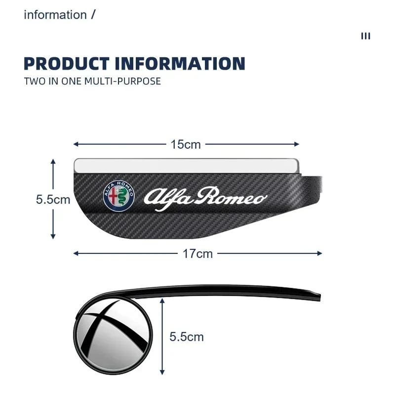 2Pcs Car Rearview Sun Visor Rain Eyebrow Blind Spot Mirror For Alfa Romeo GT 147 159 156 166 Giulietta Tonale Volante 8C