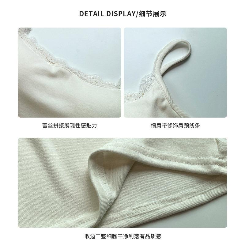 Lace lace sling vest women's summer slim and thin inner wear with chest pad backing versatile top