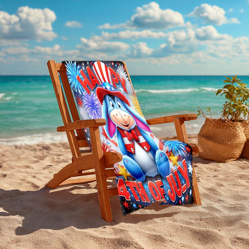 1pc Happy Th July Cartoon Quick Dry Microfiber Bath Towel for Swimming Surfing Camping Unisex Holiday. SJT7201118