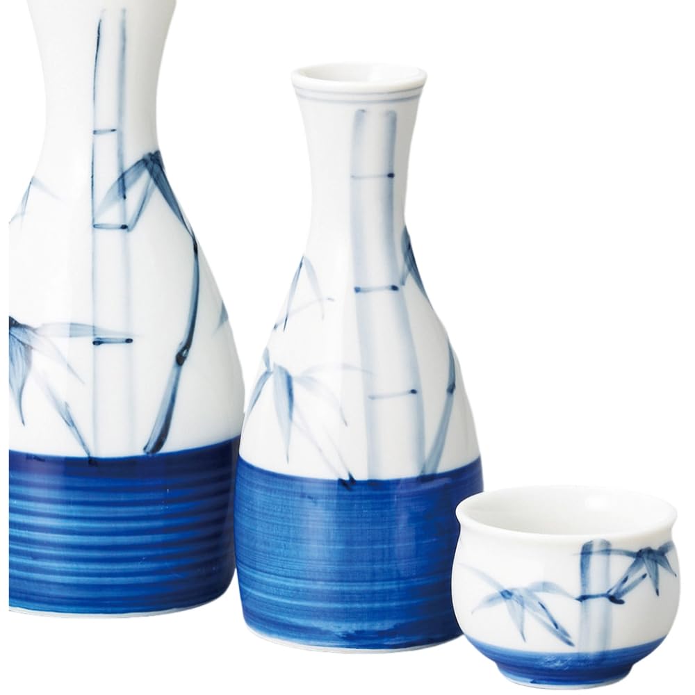 

Sake Tokkuri and Ochoko x Gothic Shintake Small Tokkuri and Sake Cup Mino Ware Ale-net Set, (Sake Cup) Set, 6.5cm H13.5cm, 170cc, Tokkuri, (2-Piece белый