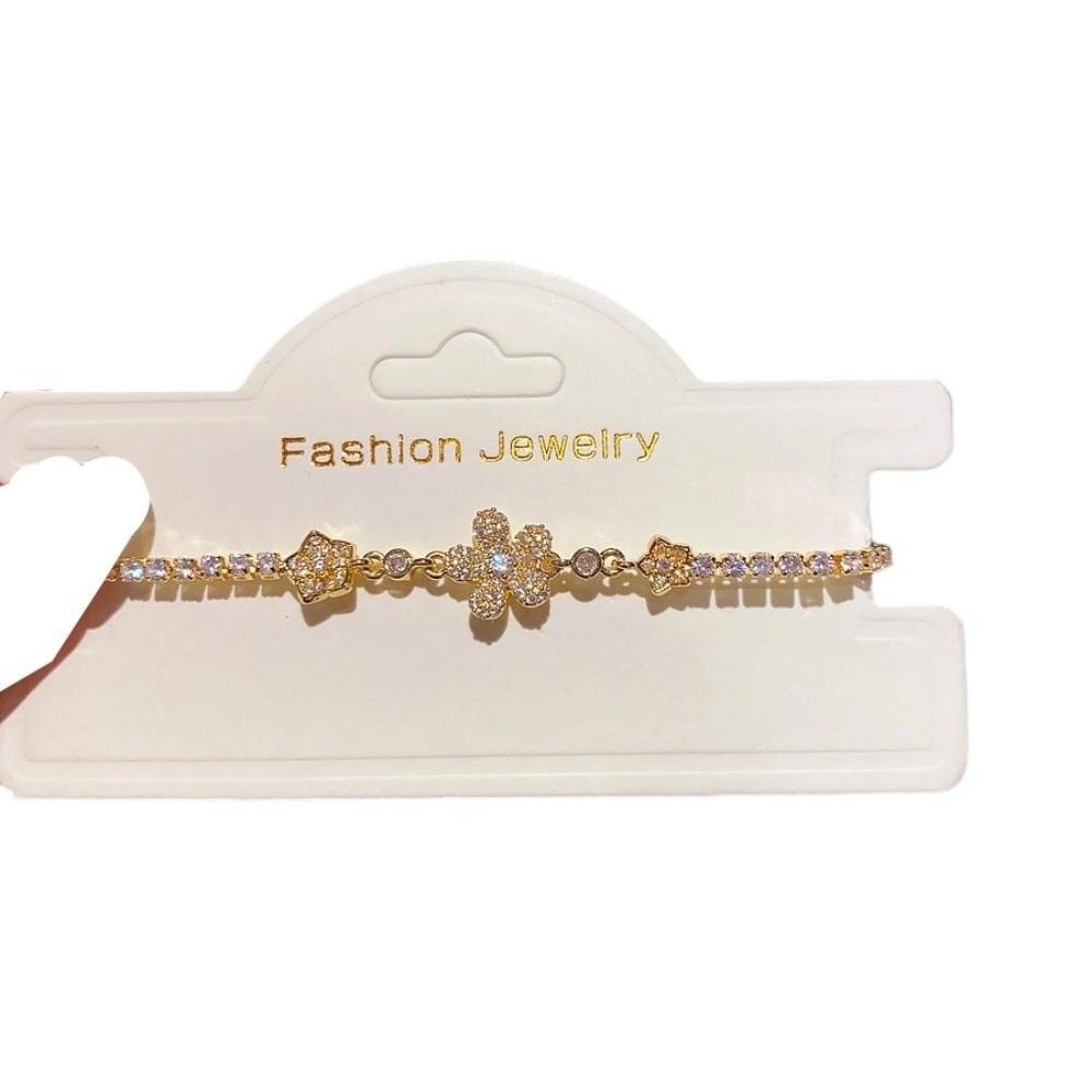 Adjustable Flower Bracelet Sparkling Zircon Exquisite Metal Pull-out Bracelet Crystal Pull Handmade Zircon Bracelet