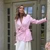 European & American Style Women's Floral Tie-up Suit Jacket