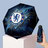 Chelsea FC Pattern Printed Mini 5 Folds 8 Ribs Compact Umbrella Windproof Waterproof Lightweight Portable Folding