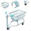 Mini Shopping Cart Children Push Toy Role Play Desk Decor Fun Trolley Model Storage Basket
