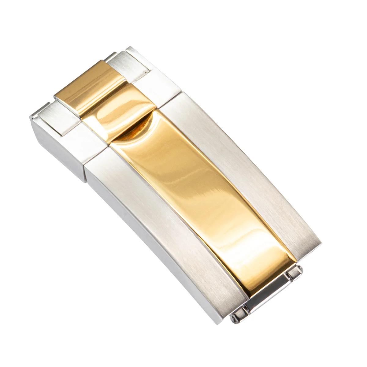 

Нова застібка для годинника з нержавіючої сталі для Rolex DAYTONA SUBMARINER GMT Тонке регулювання Глайд для гумового ремінця годинника Аксесуари для пряжки 16mm