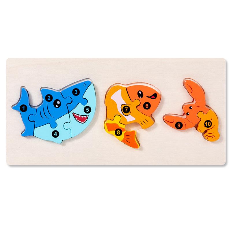 3D Wooden Animal and Vehicle Jigsaw Puzzles for Children - Educational, Large Piece, Interlocking Board Toys.