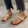 Large Size Slippers Women's Shoes Casual Sandals Slipper Flat Bottom Clip Toe Gladiator Summer Shoes Brown Flip Flops Slides