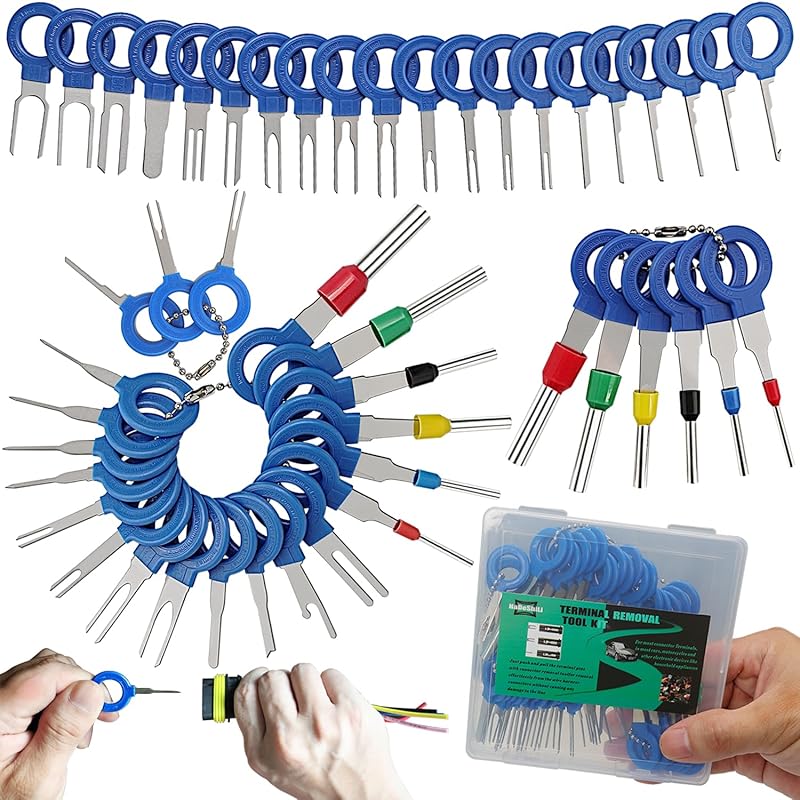 Upgrade Depinning Tool Kit – 47 Pcs Terminal Pin Removal Tool Kit Electrical Connector Pin Removal Tools For Automotive, Motorcycle & Household