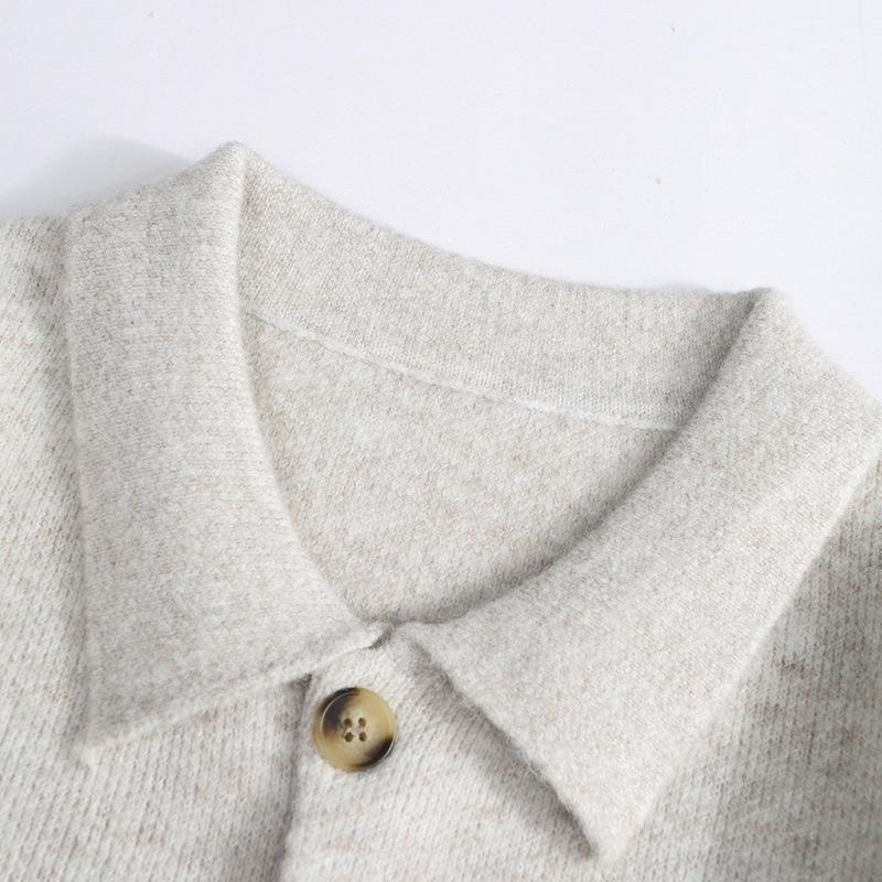 Autumn Lapel Pullover Knit Sweater
