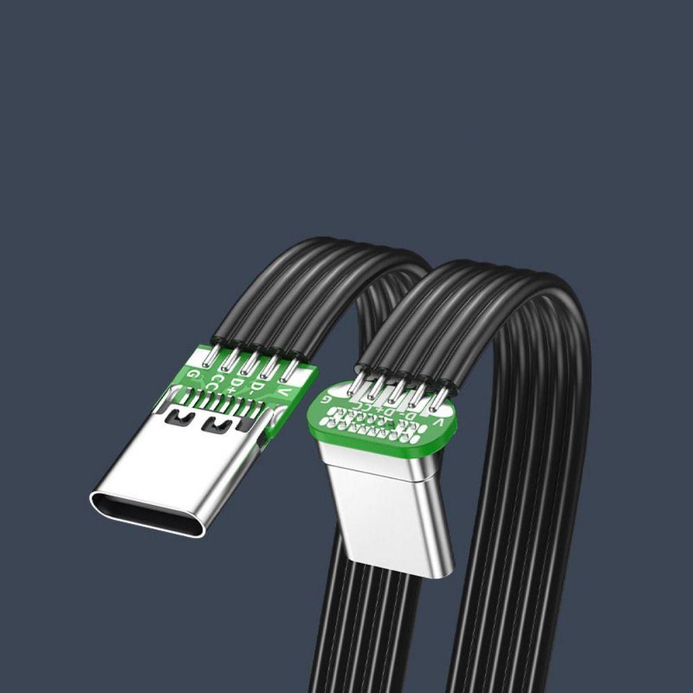 Lightweight Fast Charging Data Cord Anti Oxidation Type C To USB C Flat Cable Quick Charge