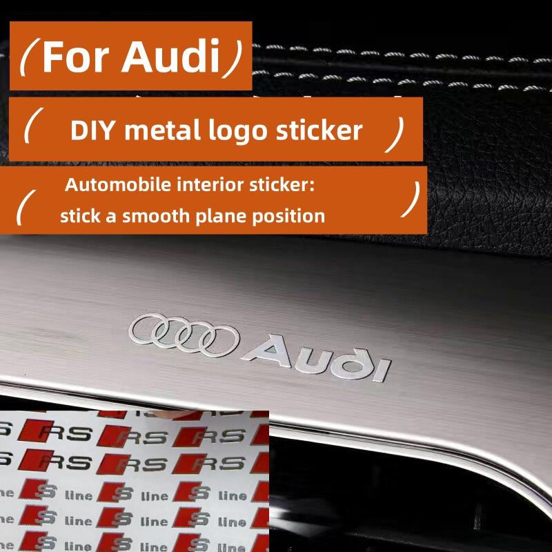 8/12PCS Car Styling Metal Sticker Is Suitable for Vcrf1 A Q S RS Series Sline RS Logo Center Console Display Door Handle Sticker.