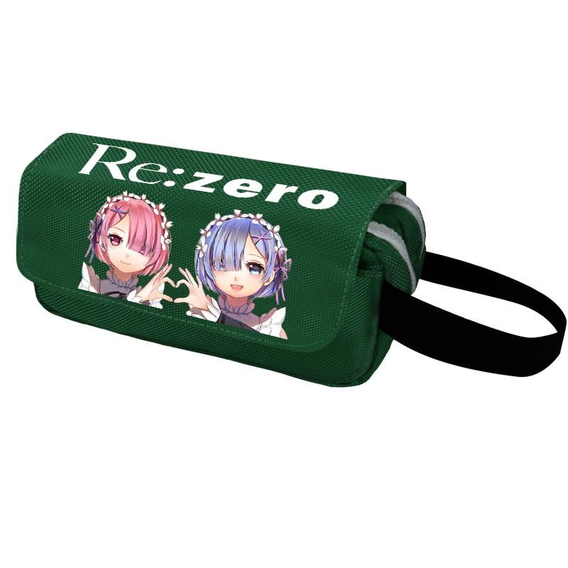 Anime Pencil Case Large Capacity Double Zipper Canvas Organizer Students