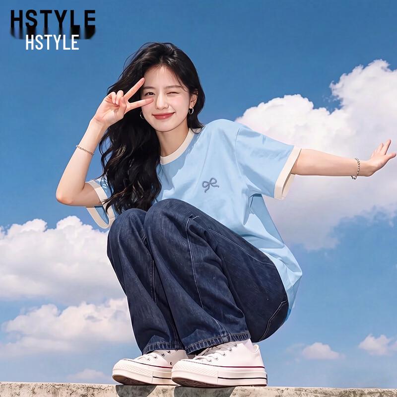 HSTYLE Women s Color-Block Cotton T-Shirt 2XL