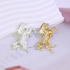 Alloy Light Luxury Court Style Horse Brooch - Unique Animal Design Pin Accessory