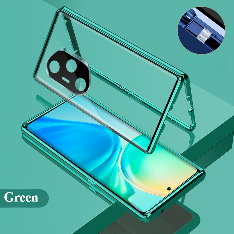 360° Clear Double Sided Glass Magnetic Adsorption Metal Bumper Phone Case for Honor 400 400 Pro 400 Lite Hidden Buckle Lens Protect Shockproof Cover