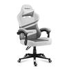 Chaise Gaming HUZARO FORCE 4.4 Blanc Tissu - Ergonomique - Réglable - Pivotant