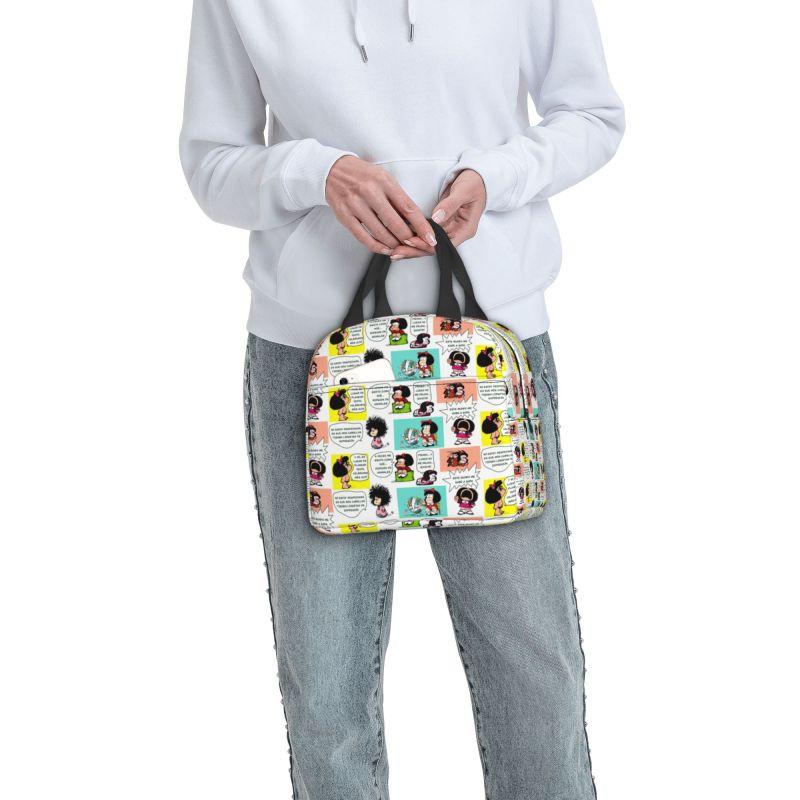 Benutzerdefinierte Manga Quino Mafalda Lunchtasche Herren Damen Kawaii Cartoon Warm Kühlbox Isoliert Lunchbox für Erwachsene Büro