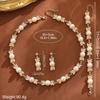Luxury Pearl Necklace, Earrings & Bracelet Set - Elegant Bridal Wedding Jewelry