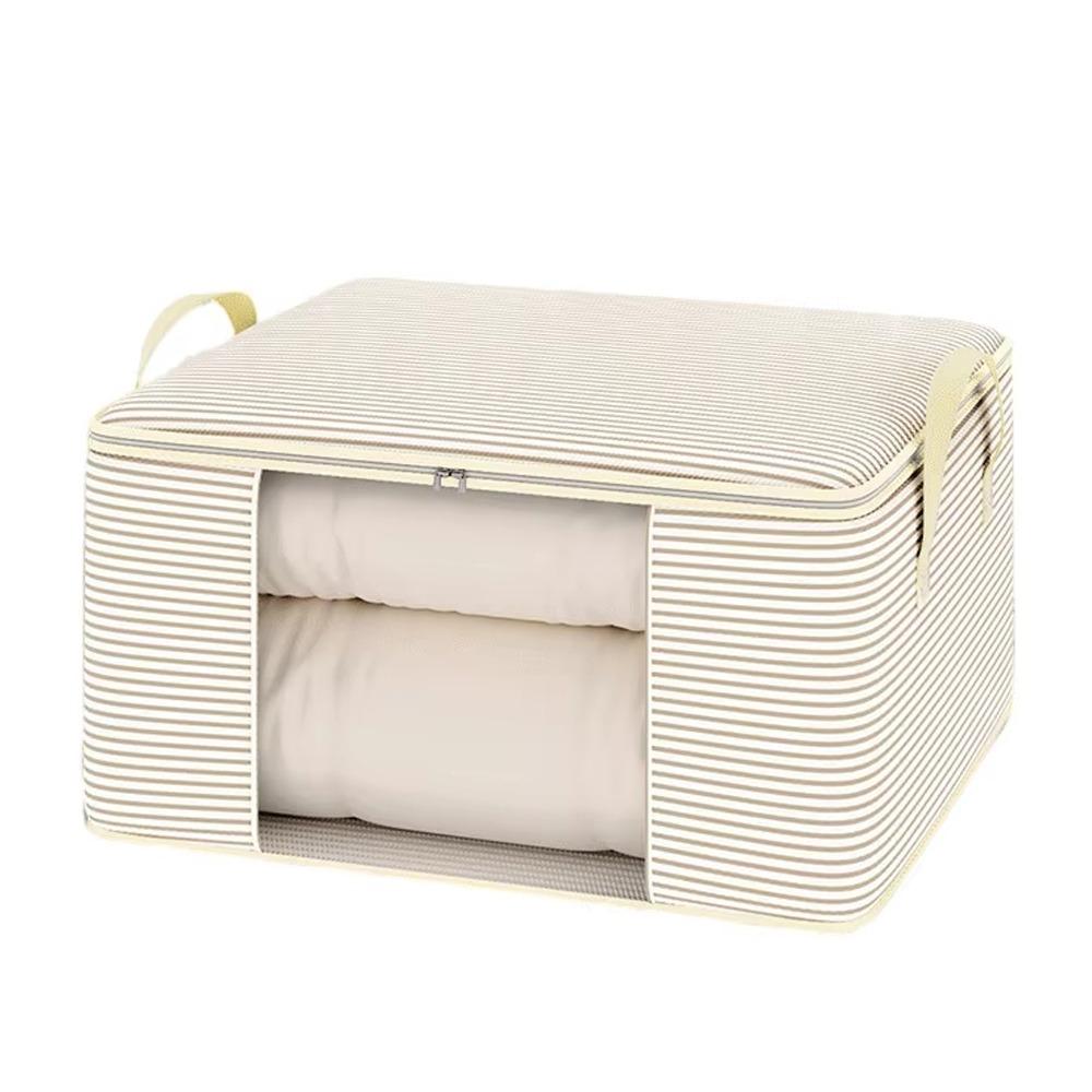 Large Capacity Striped Visible Storage Bag Moisture-Proof Quilt Storage Box Home Storage M
