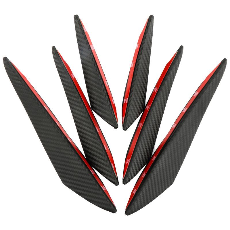 6Pcs/Set Car Front Bumper Lip Decoration Diffuser Shunt Fin Body Spoiler Universal Auto Front Bumper Lip