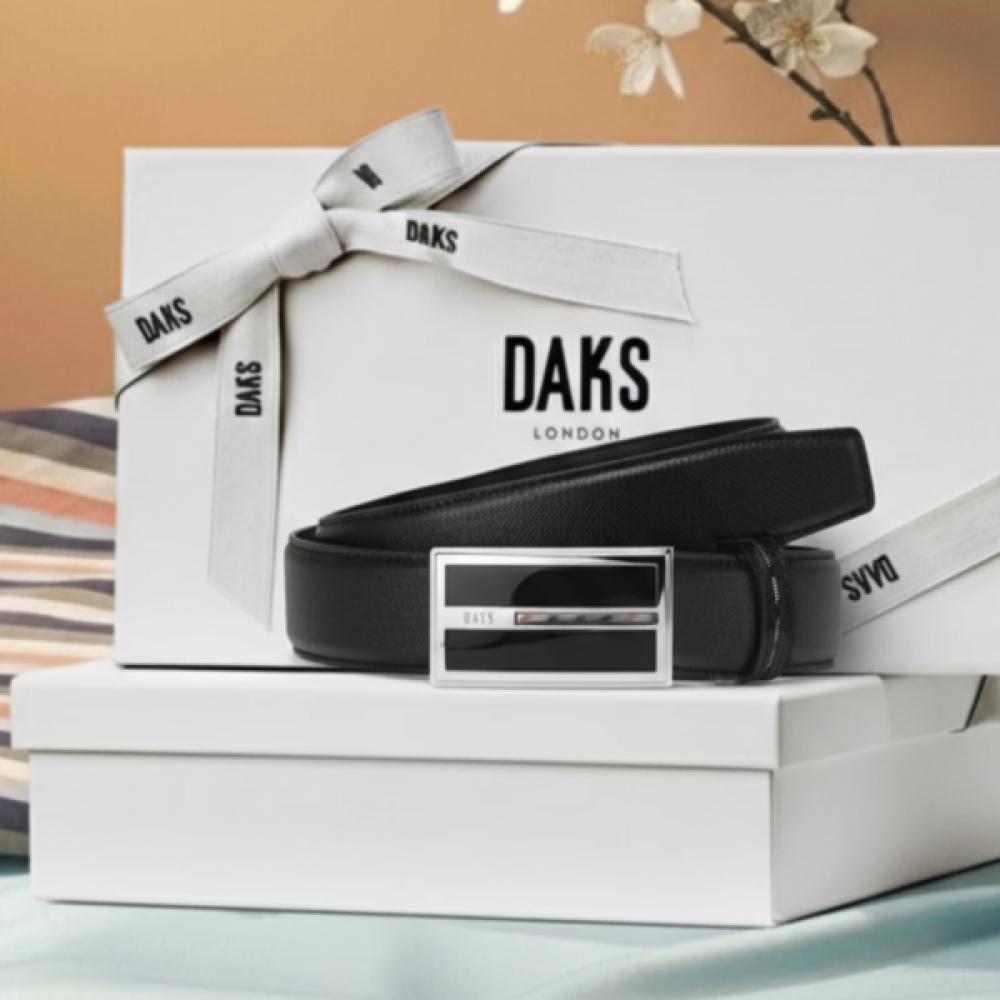Daks Black Check Line Leather Automatic Belt Dbbe6f990bk Single option
