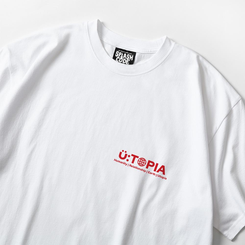 Seupeullaesikodeu White Short Sleeve T-Shirt - Utopia Red