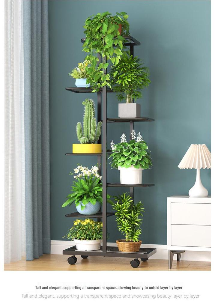 Wrought Iron Multi-layer Flower Stand Shelf for Indoor and Balcony Plant Display