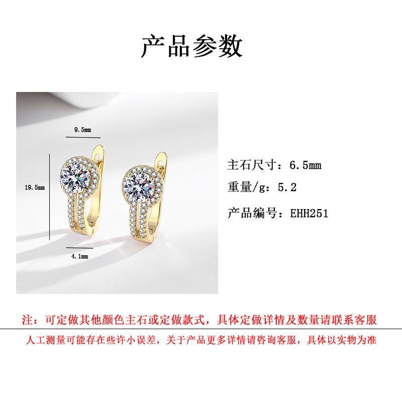 Bijuterii pentru urechi cu zirconiu încrustat, geantă rotundă de înaltă calitate, cataramă de un carat, cercei personalizați cu temperament pentru femei