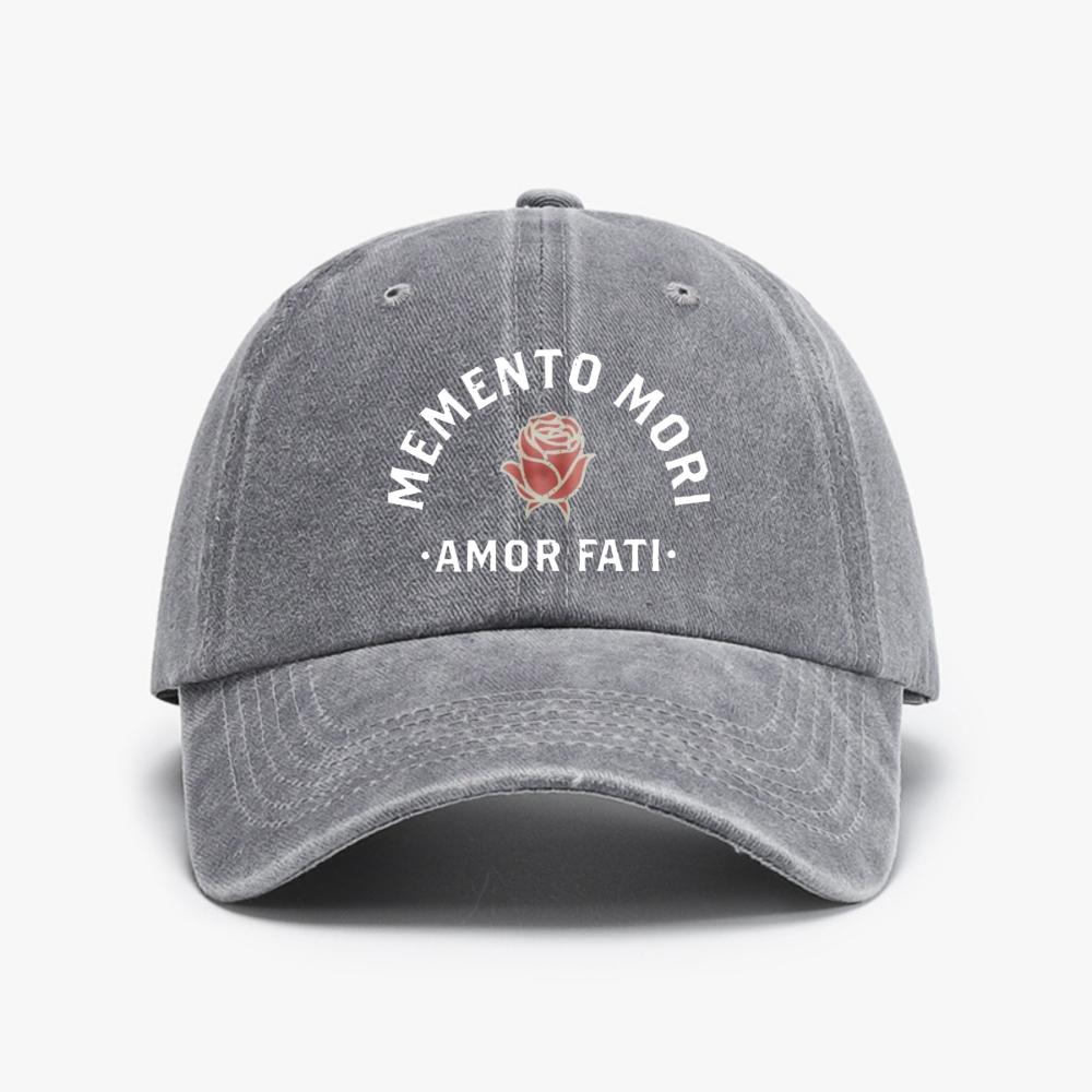Steampunk Skull Unisex hat MeUnisexto Mori Philosophy Stoic Amor Fati Baseball cap Vintage Washed Denim Hat Unisex Adjustable hats Adjustable