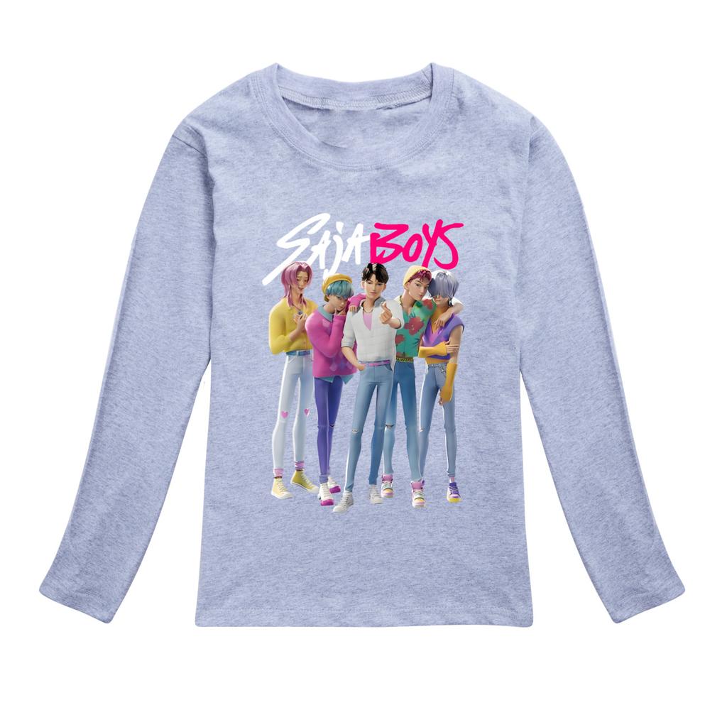 KPOP Łowcy Demonów Saja Chłopcy Koszulka Kreskówka Długi Rękaw Chłopcy Dziewczęta Nastolatki Ubrania Anime T-shirt Jesień Dziecięca Koszulka