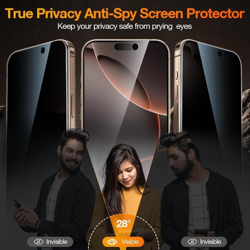 3PCS Anti-Spy Glass For iPhone 16 15 14 13 12 11 PRO MAX Privacy Screen Protectors For iPhone XR XS Max 7 8 Plus Tempered Glass