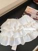 Korean Style Sweet White Layered Elastic Waist Short Skirt for Women - Spring/Summer Slimming & Versatile