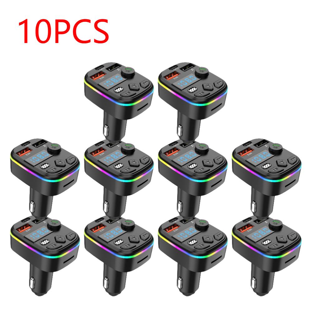 Digital Display Car MP3 Player Hands-free Bluetooth 5.3 FM Transmitter Car Cigarette Lighter Adapter USB C Car FM Transmitter