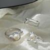 Trendy Geometric Pearl Ring In Elegant Vintage Style For Women Adjustable Jewelry Fashion
