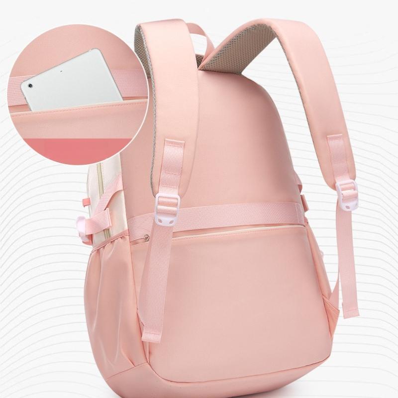 Fashionable and Casual Student School Bags Color Splicing Large Capacity Elementary School Backpack Lightweight Breathable Simple Commuting Bookbag