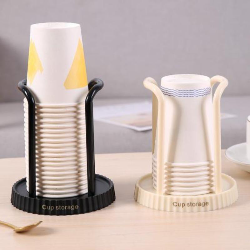 Paper Cup Dispenser Durable Space-Saving Inverted Mouthwash Cup Holder for Kitchen Bathroom Vanity Countertop