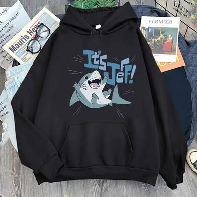 Jeff the Landshark Meme Printed Men's Hoodie Interesting Harajuku Aesthetic Men's Sweatshirt Fashionable and Comfortable Hoodie