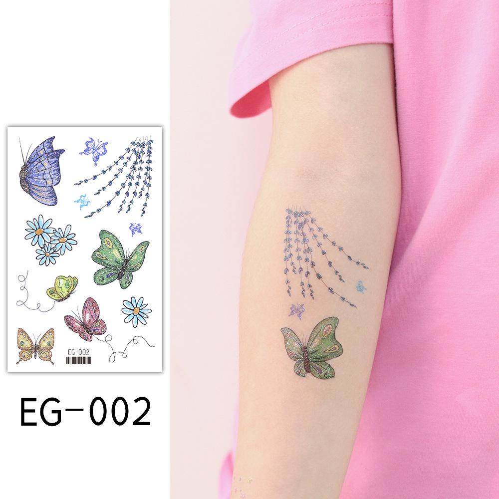 Ruikalong Cartoon Mermaid & Butterfly Glitter Tattoo Stickers for Children