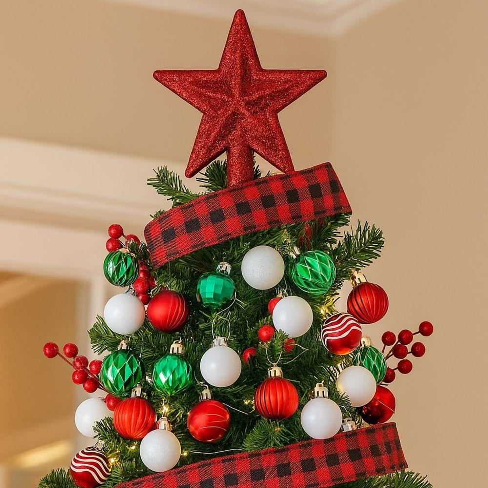 36pcs Plastic Christmas Ball Ornaments Shatterproof Christmas Tree Topper  Holiday Party