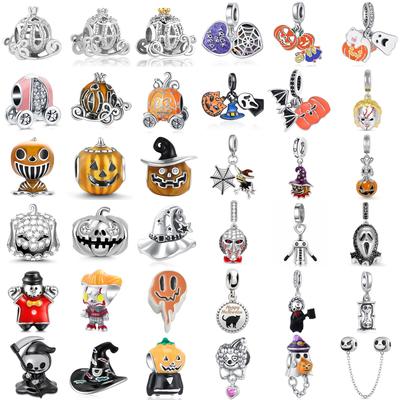 New Copper Charm Fit Original Bracelet Accessories Women Jewelry All Saints' Day Series Pumpkin Wagon Magic Hat