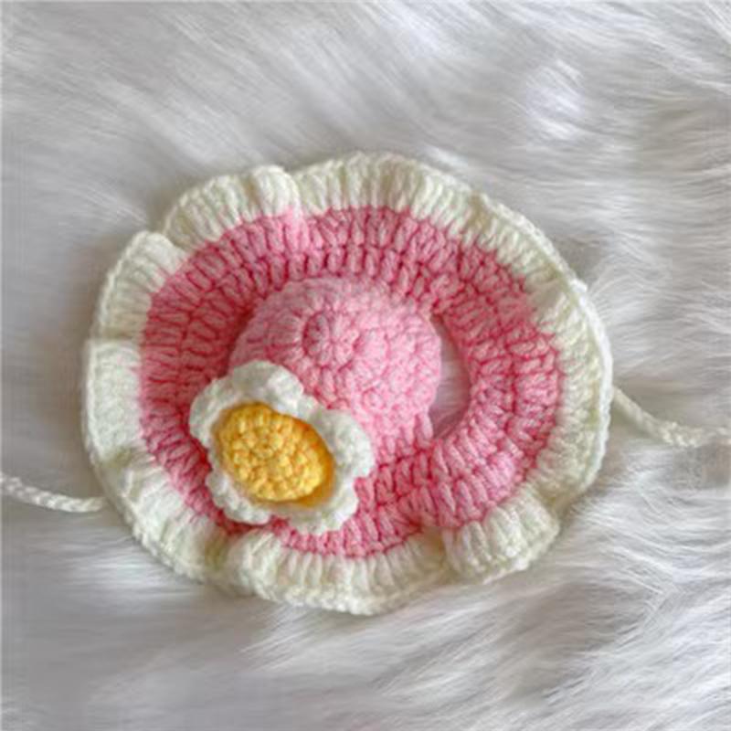 

Cute Refined Cat Hat Elastic Autumn Winter Pet Hat Puppy Kittens Knitted Hat Party Photo Shoot Props Decoration Cat Accessories S
