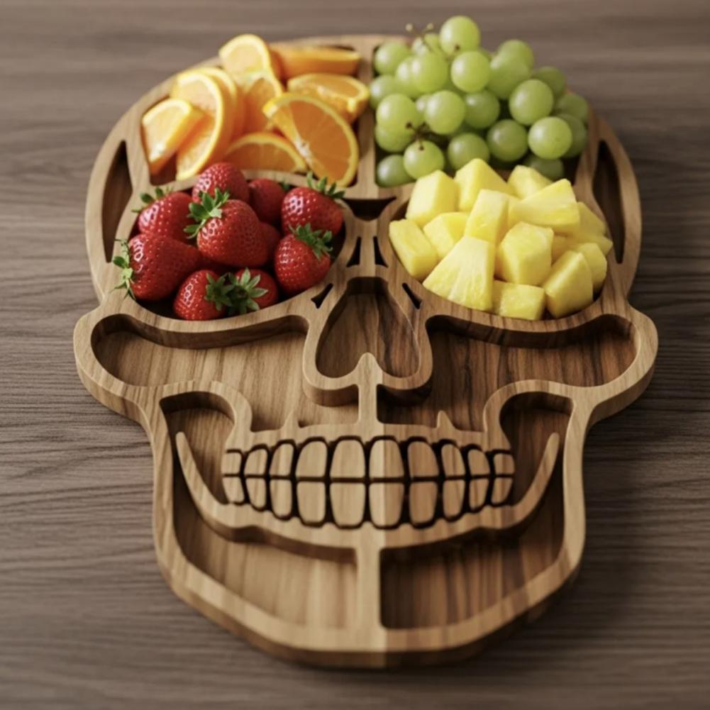 Halloween-Themed Wooden Charcuterie Board Spooky Meat Cheese Party Platter for Gourmet Food Serving