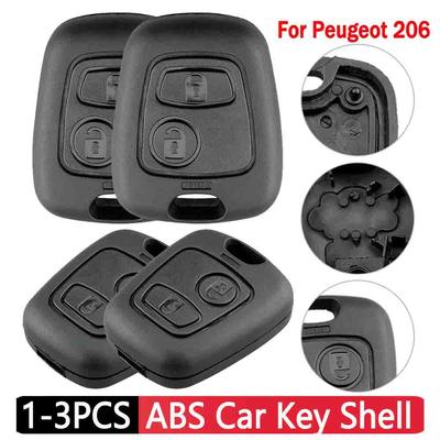 1-3 Pz. Copertura Chiave Auto con Telecomando Sostituibile Custodia Chiave con Telecomando Anti-collisione Guscio Chiave con Pulsanti Resistente all'Usura per Peugeot 206