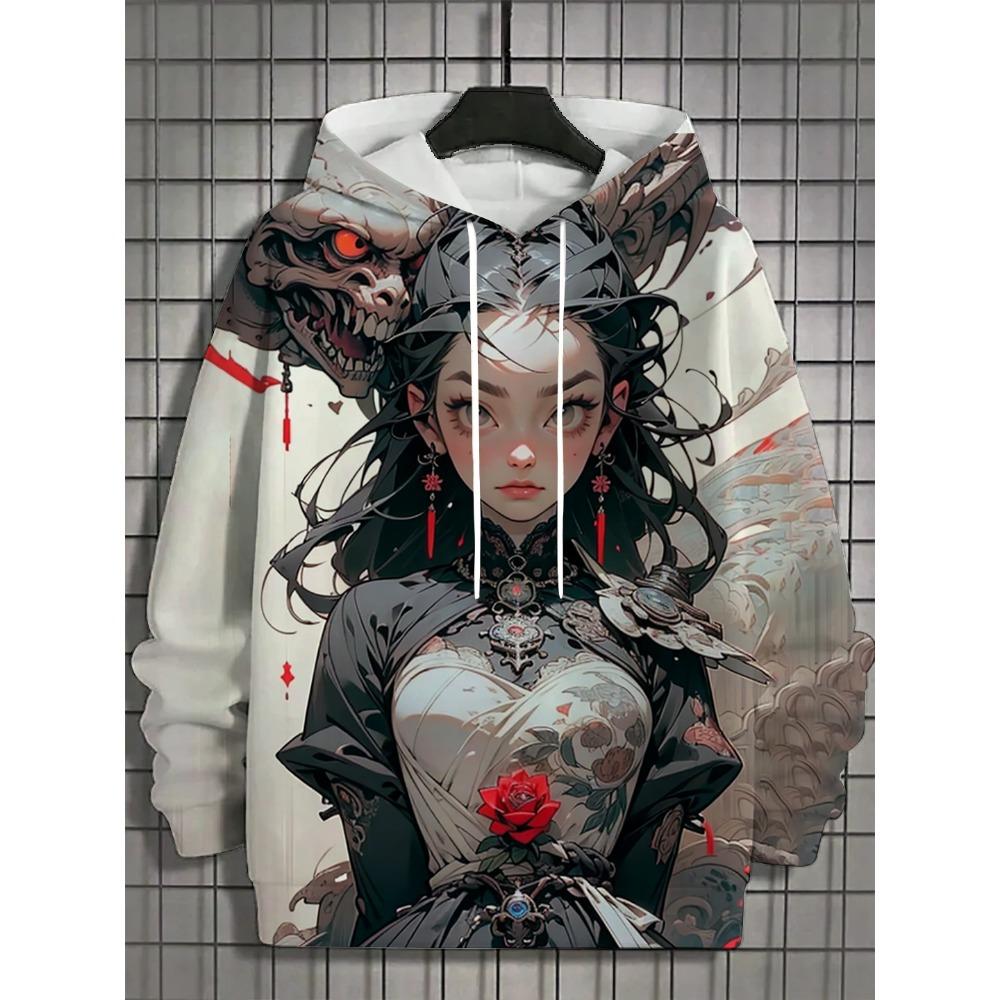 Fashion Anime Printed Men's Hoodies Autumn Hoodies Casual Sweatshirts Women's Hoodies Tops Outdoor Street Sweatshirts