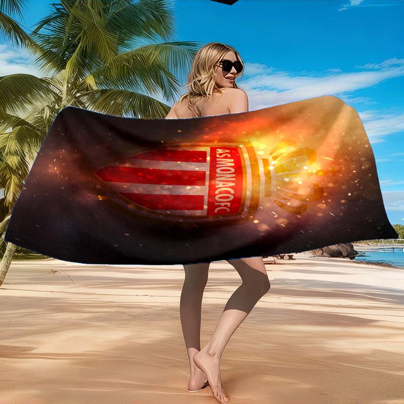 Monaco Football club Printed Microfiber Beach Towel, Soft And Absorbent, Quick-Dry, Ideal for Summer Travel, Beach Essential, Swimming Pool