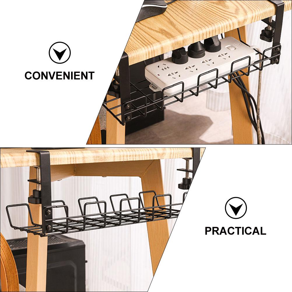 Draht weiße Regale Regal unter Tisch Lagerregal Draht Schreibtisch Kabel unter Management Tray Cord Organizer Rack Draht Kabel Regal